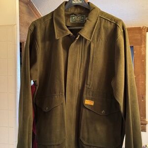 Filson Made in USA forest green jacket. Looks like suede.  men's XL